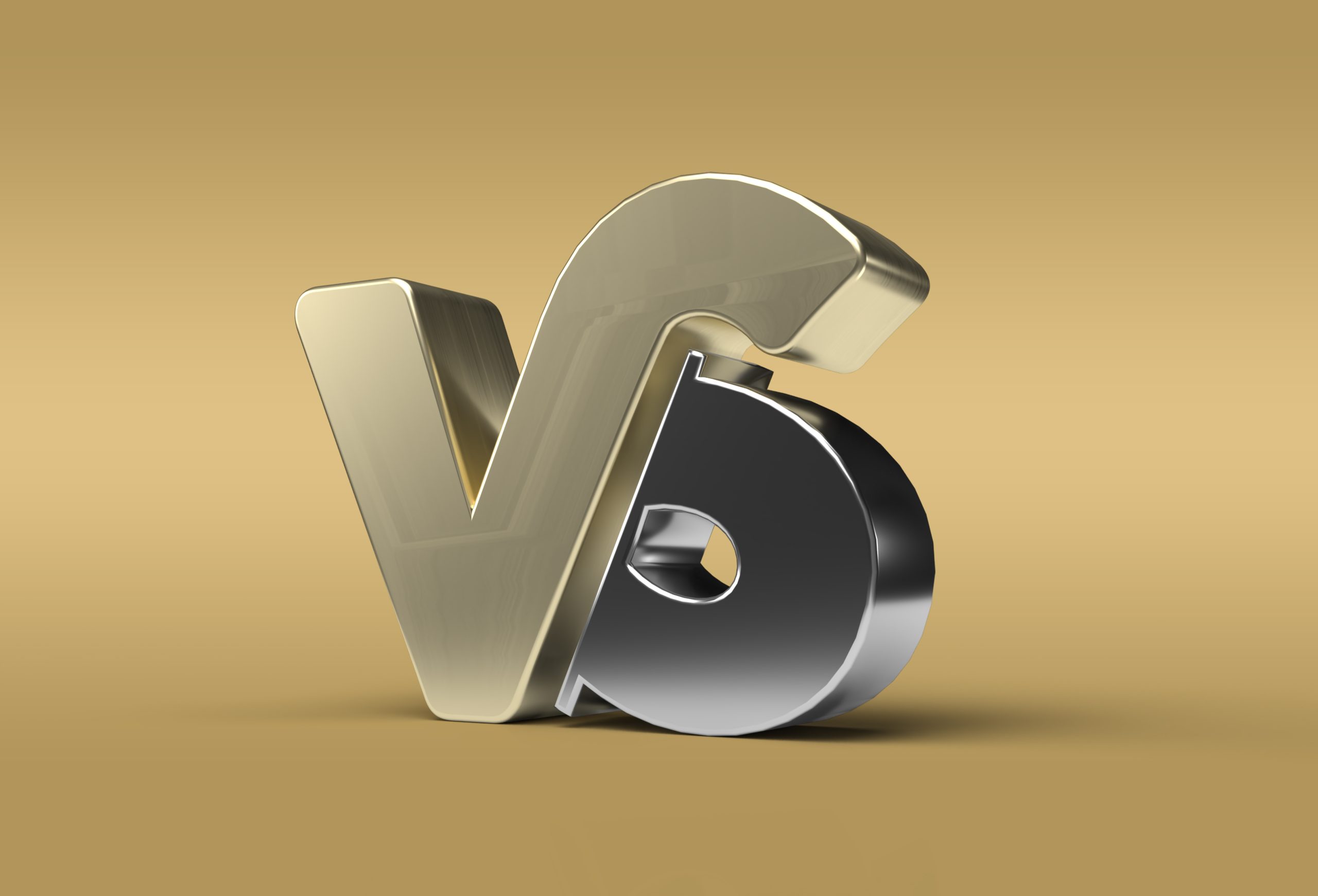 3d render vs company metal letter logo pen tool created clipping path included jpeg easy composite scaled